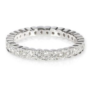 Milgrain Bezel Diamond Eternity Band in 14K White Gold 0.79 CTW
